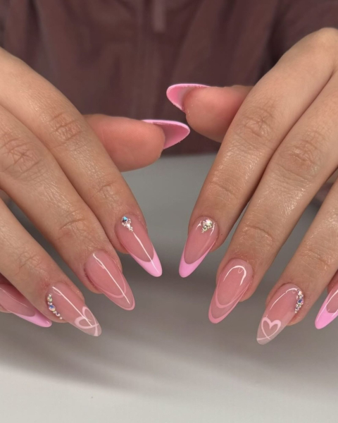Pink jelly nails