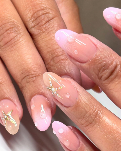 Pink 3D jelly nails
