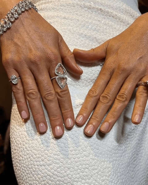 Nude pink nails